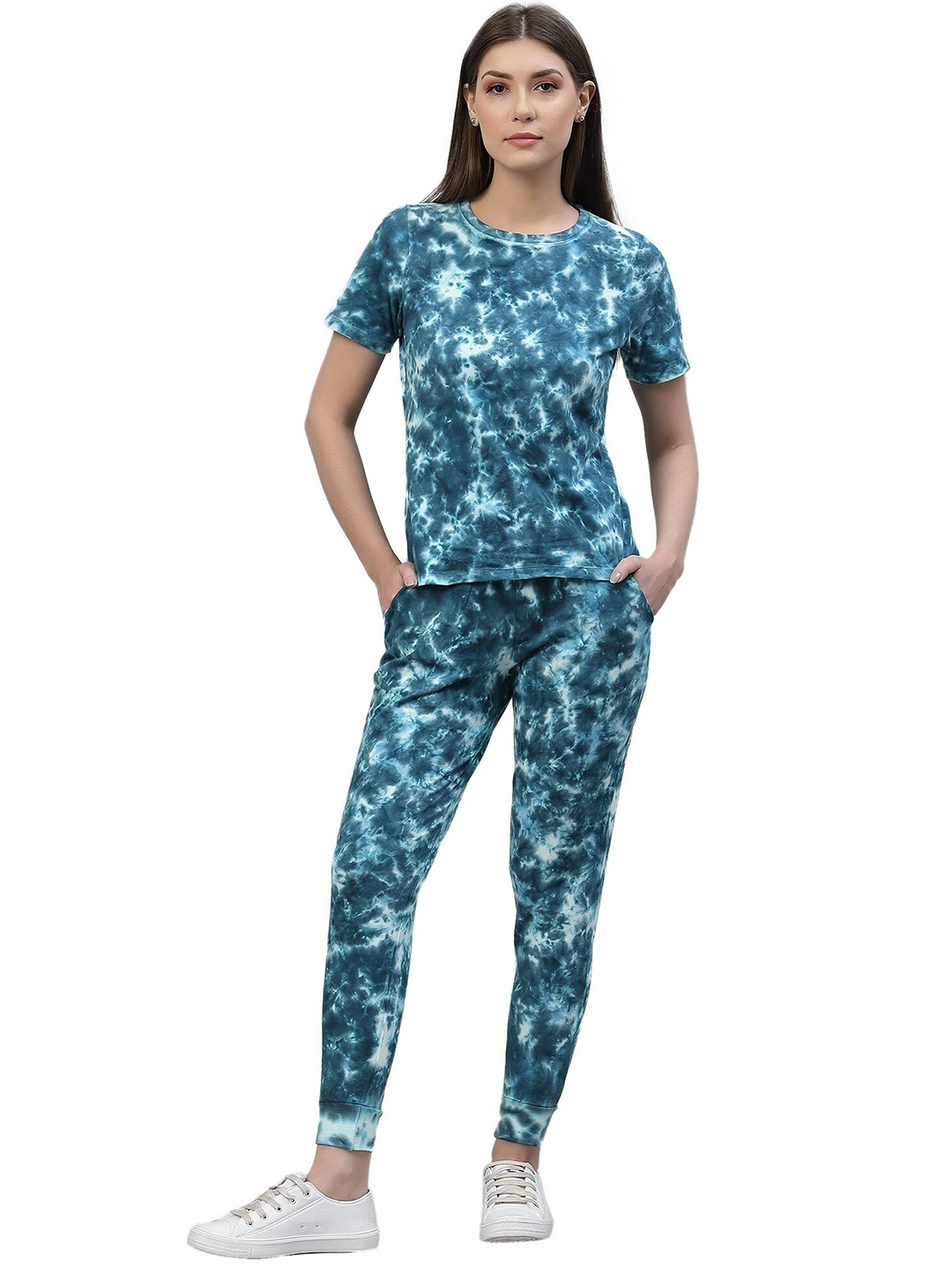 

Nimble Women Blue Floral Printed T-shirt