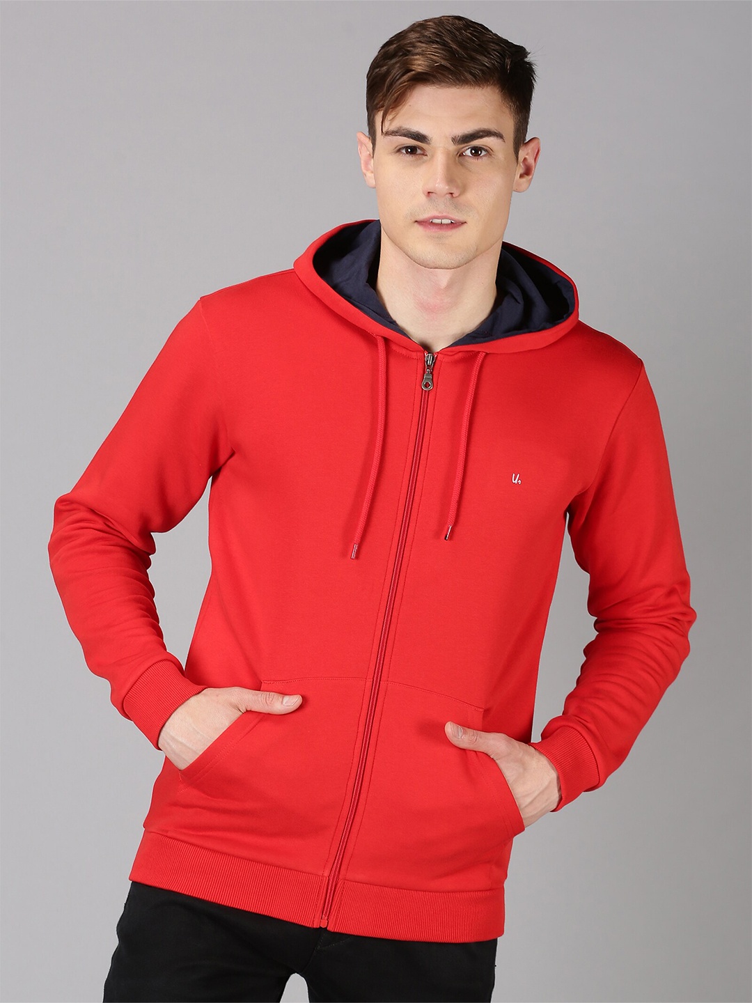 

UrGear Men Red Hooded Sweatshirt