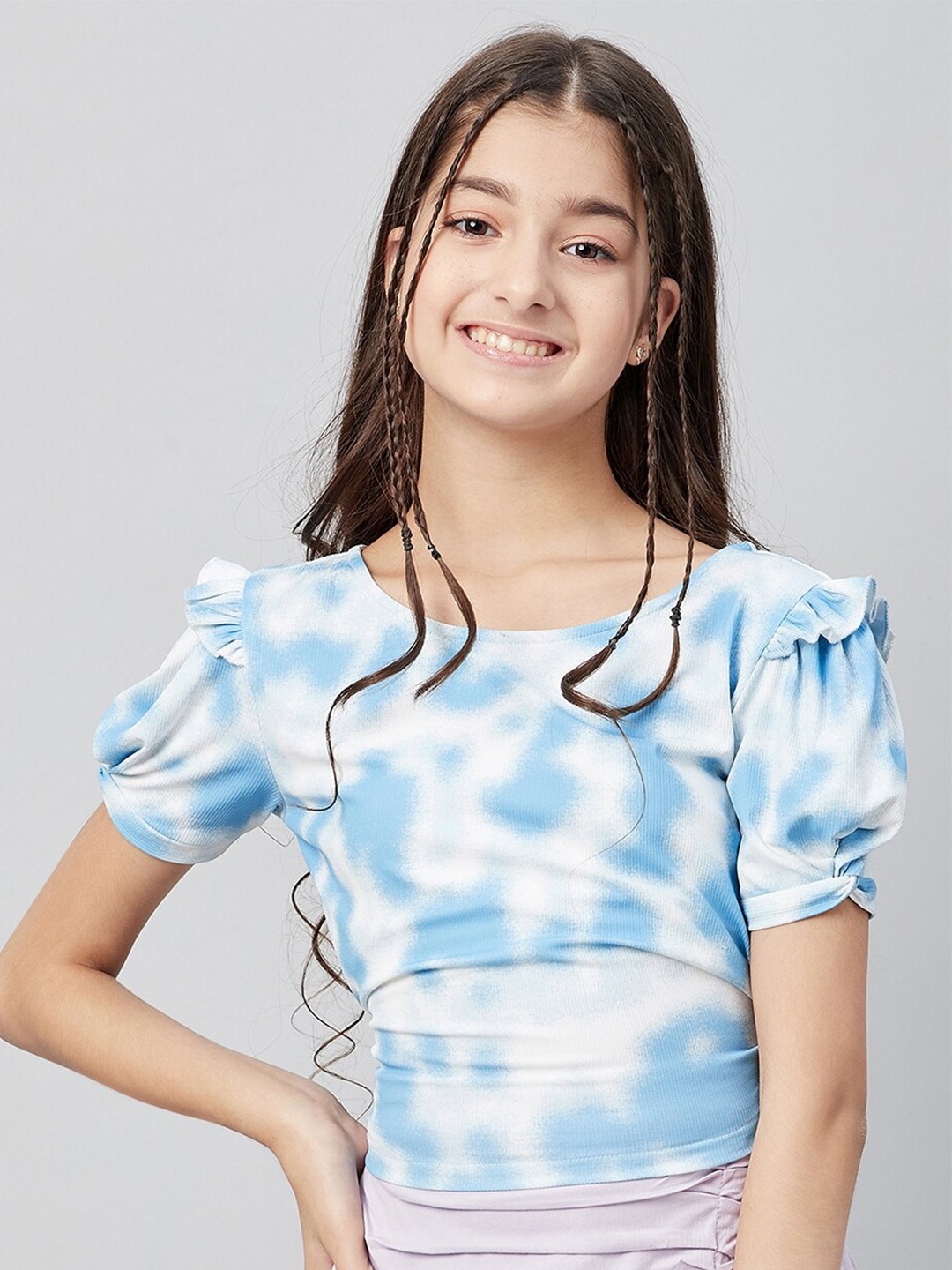 

Athena Girl Blue Print Top