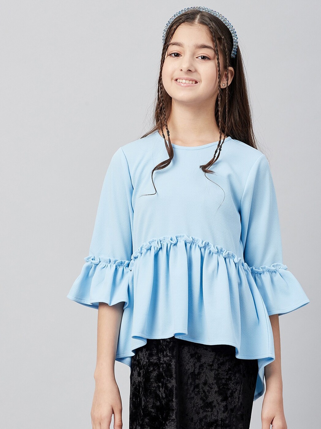 

Athena Girl Blue Ruffles Top