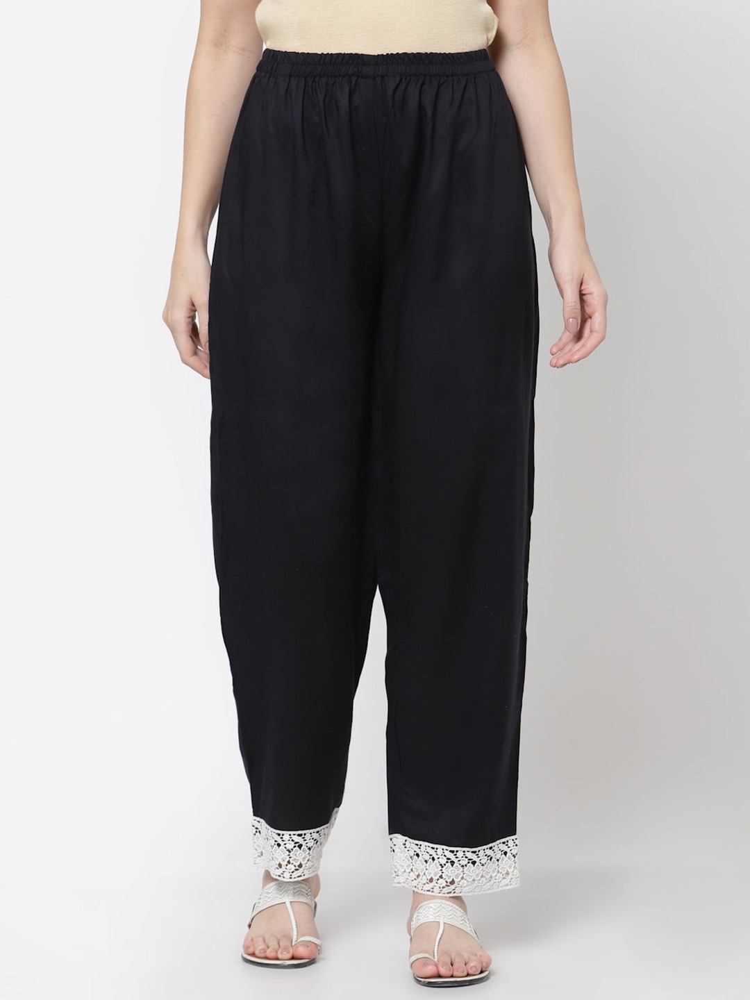 

DART STUDIO Women Black & White Palazzos