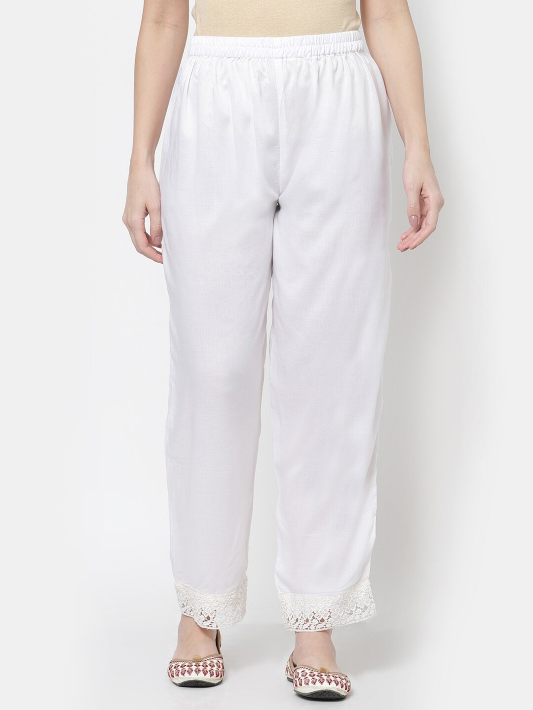 

DART STUDIO Women White Ethnic Palazzos