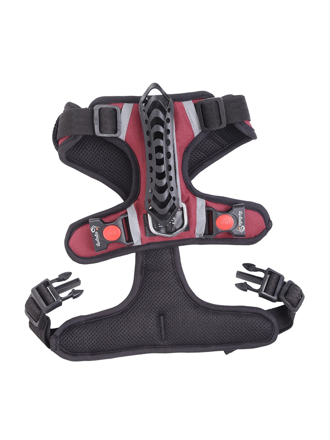 

Lulala Maroon Self-Design Dog Harness
