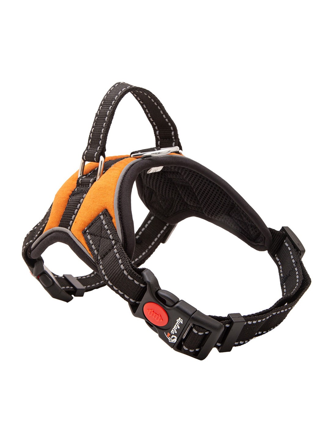 

Lulala Mustard-Colored & Black Self-Design Pet Harnesses