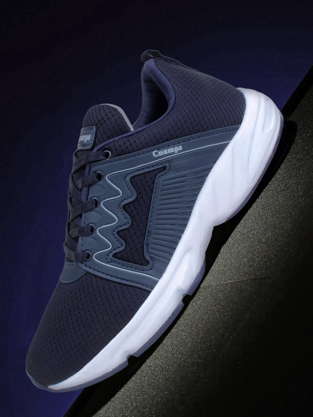 

Champs Men Navy Blue Mesh Running Non-Marking Shoes