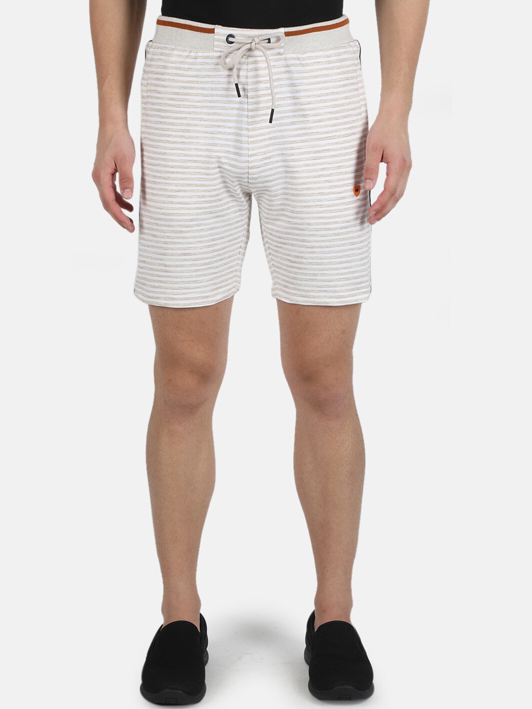 

Monte Carlo Men Beige Striped Shorts