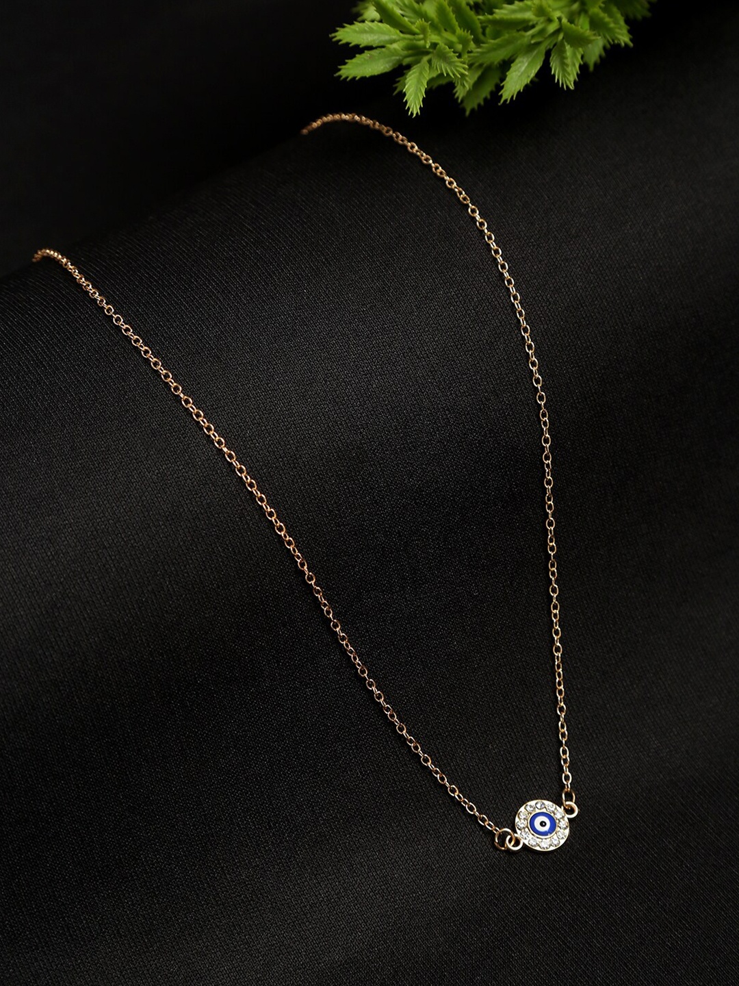 

Celena Cole Gold-Toned & Blue Gold-Plated Necklace