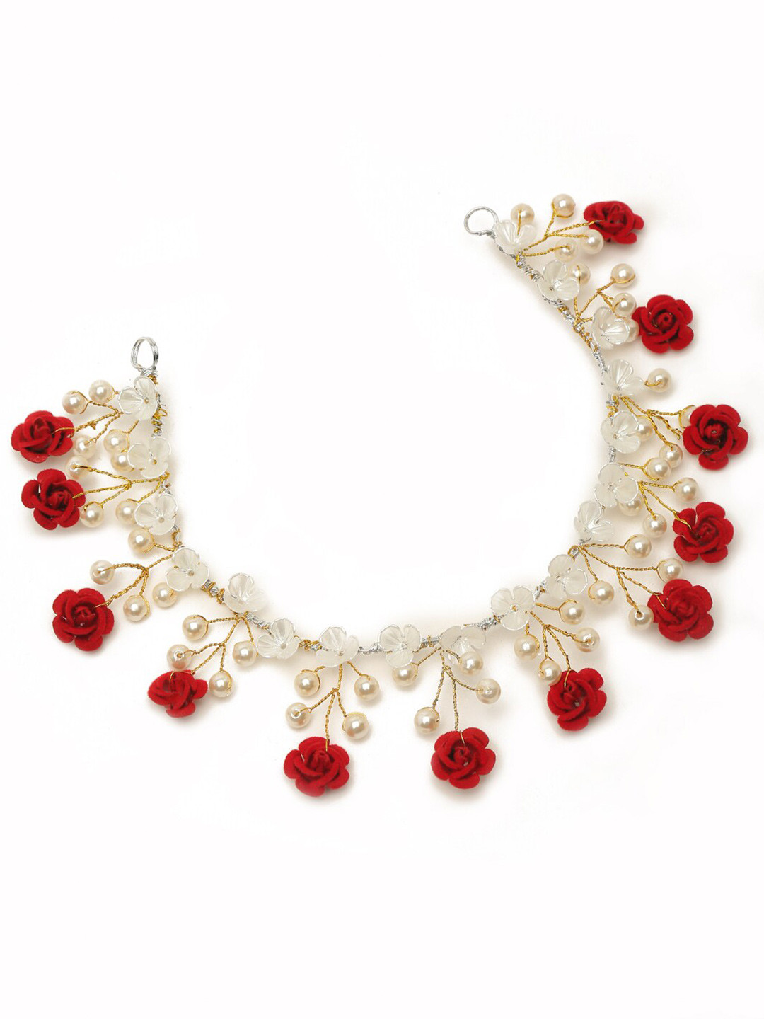 

Celena Cole Women Red & White Embellished Hair Accessory Set of