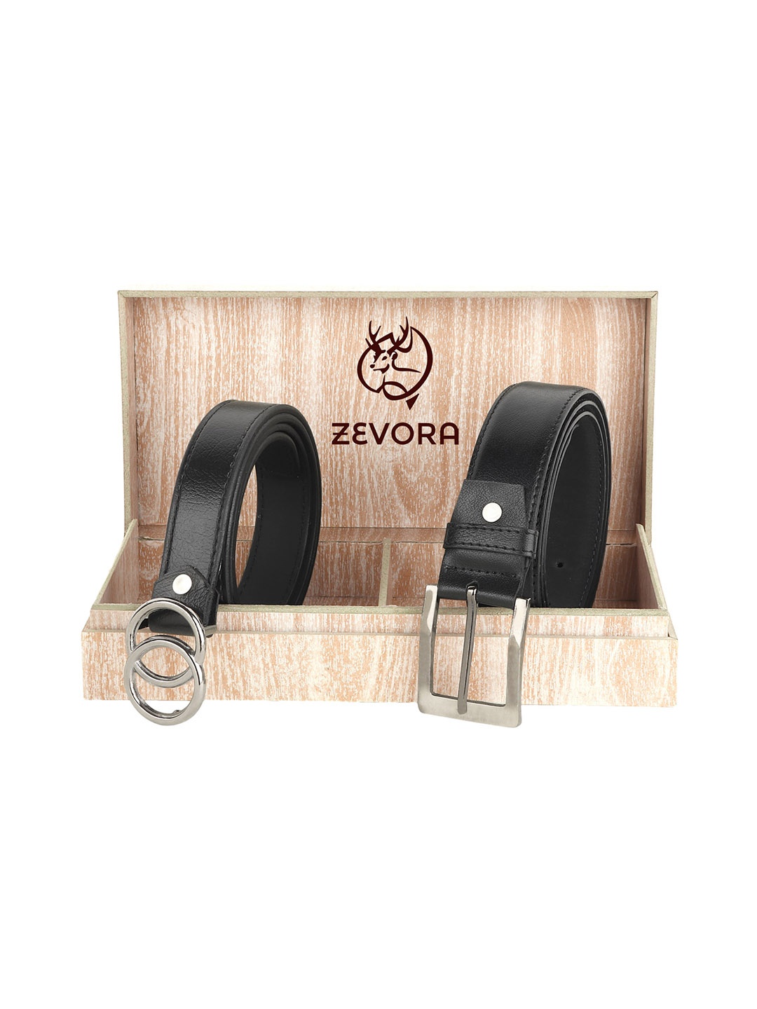 

ZEVORA Men & Women 2-Pc Belt Gift Set, Black