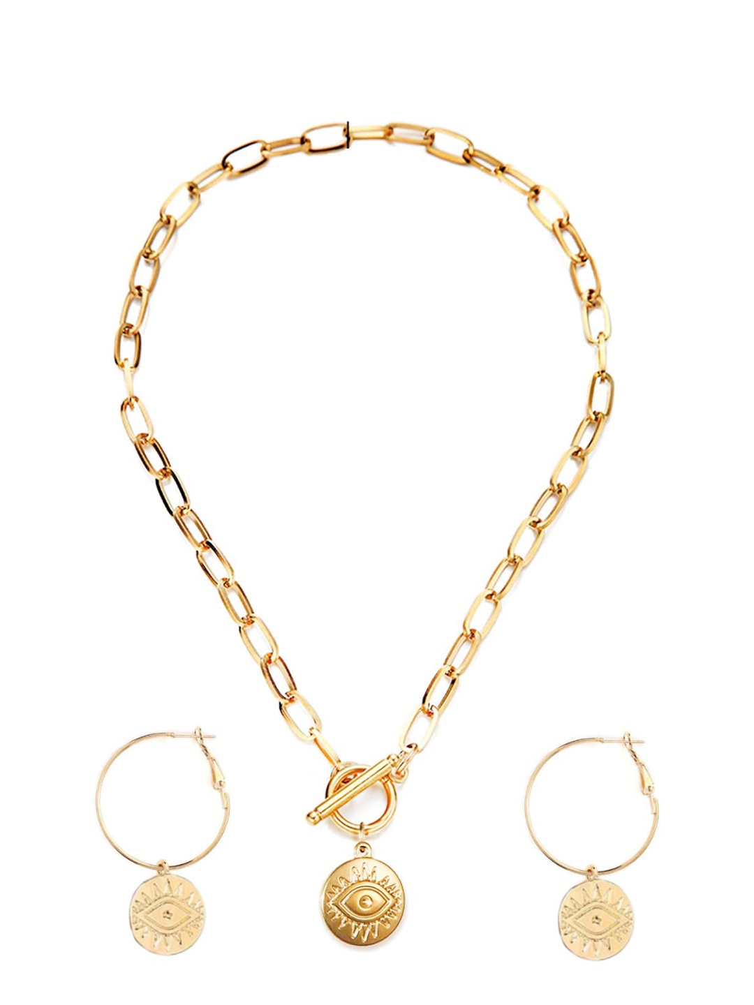 

OOMPH Gold Toned Evil Eye Jewellery Set