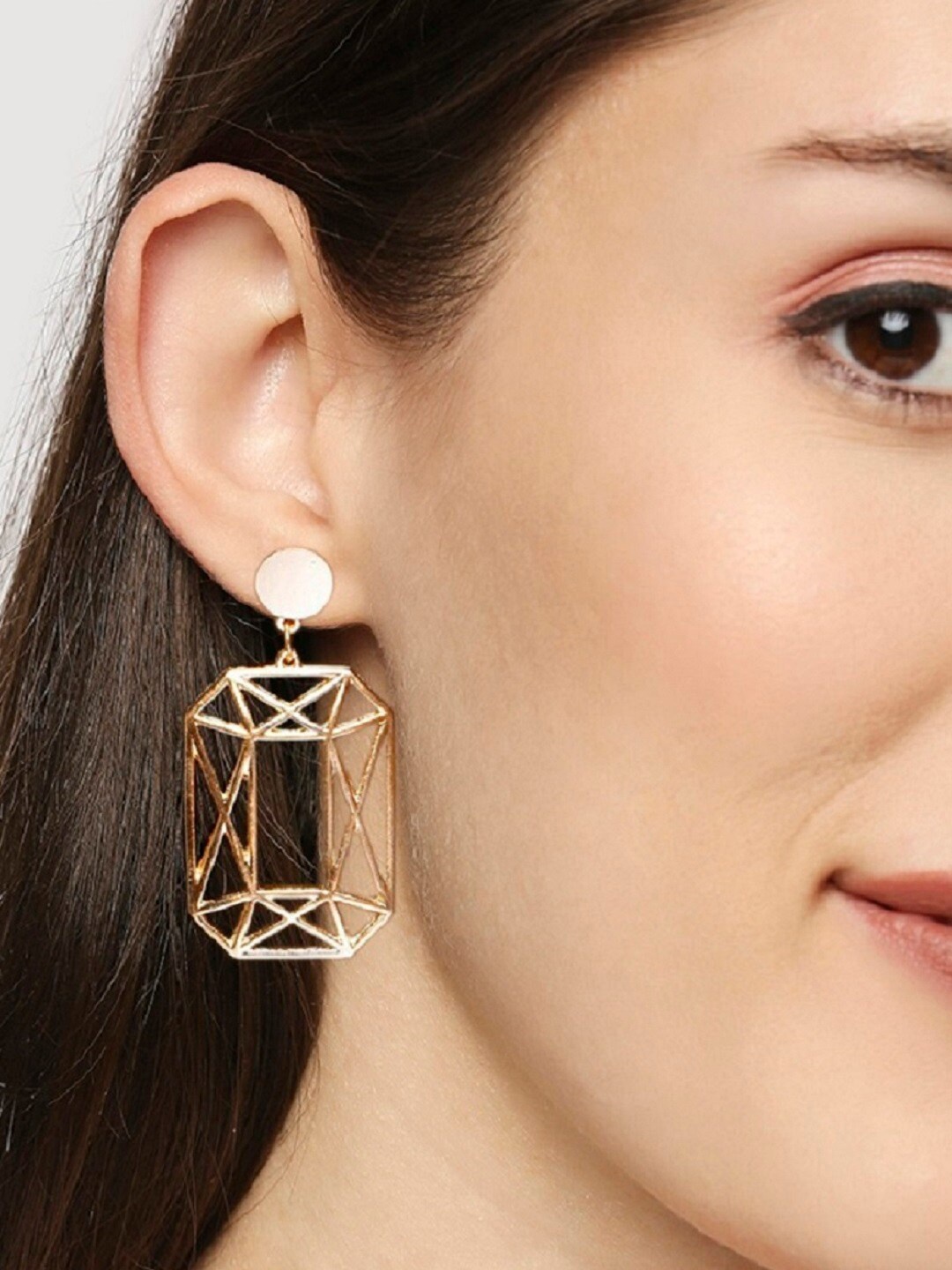 

OOMPH Gold-Toned Geometric Drop Earrings
