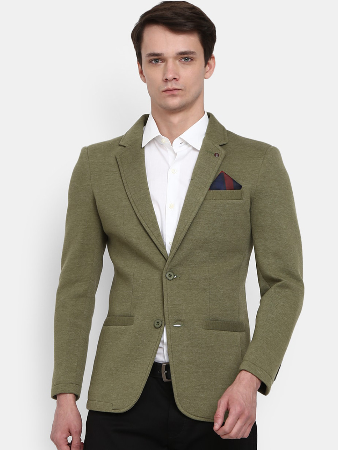 

V-Mart Men Olive-Green Solid Blazers