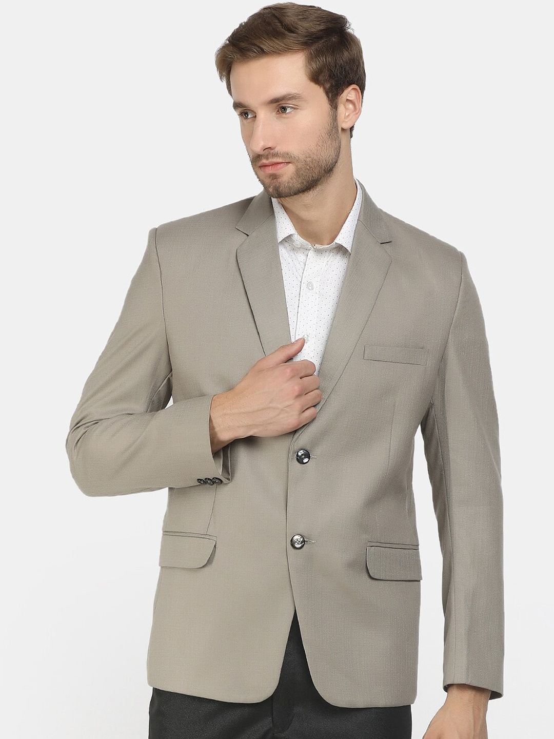 

V-Mart Men Beige Solid Single-Breasted Casual Blazer