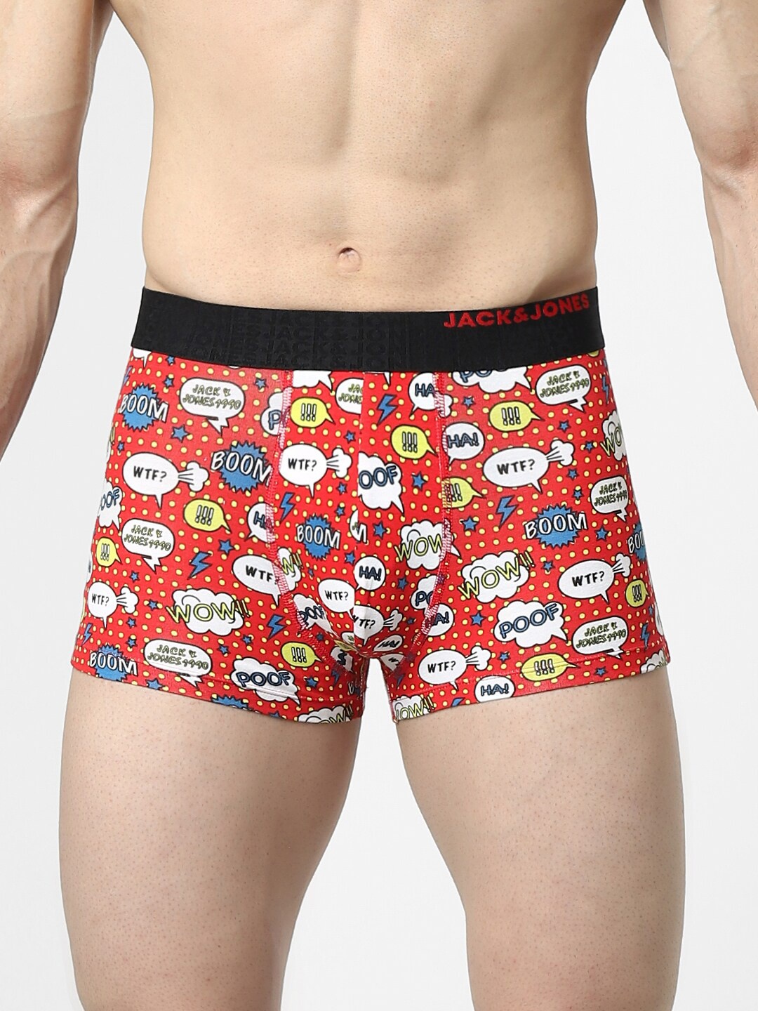 

Jack & Jones Men Red Printed Trunk 156329601