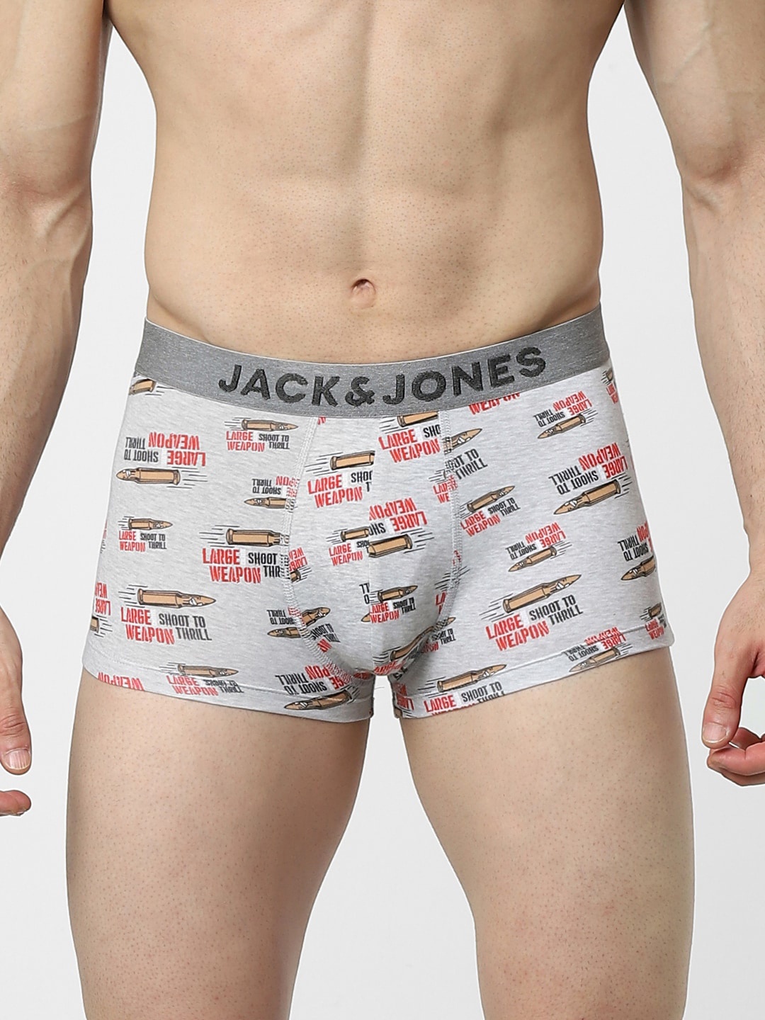 

Jack & Jones Men Grey Printed Trunk