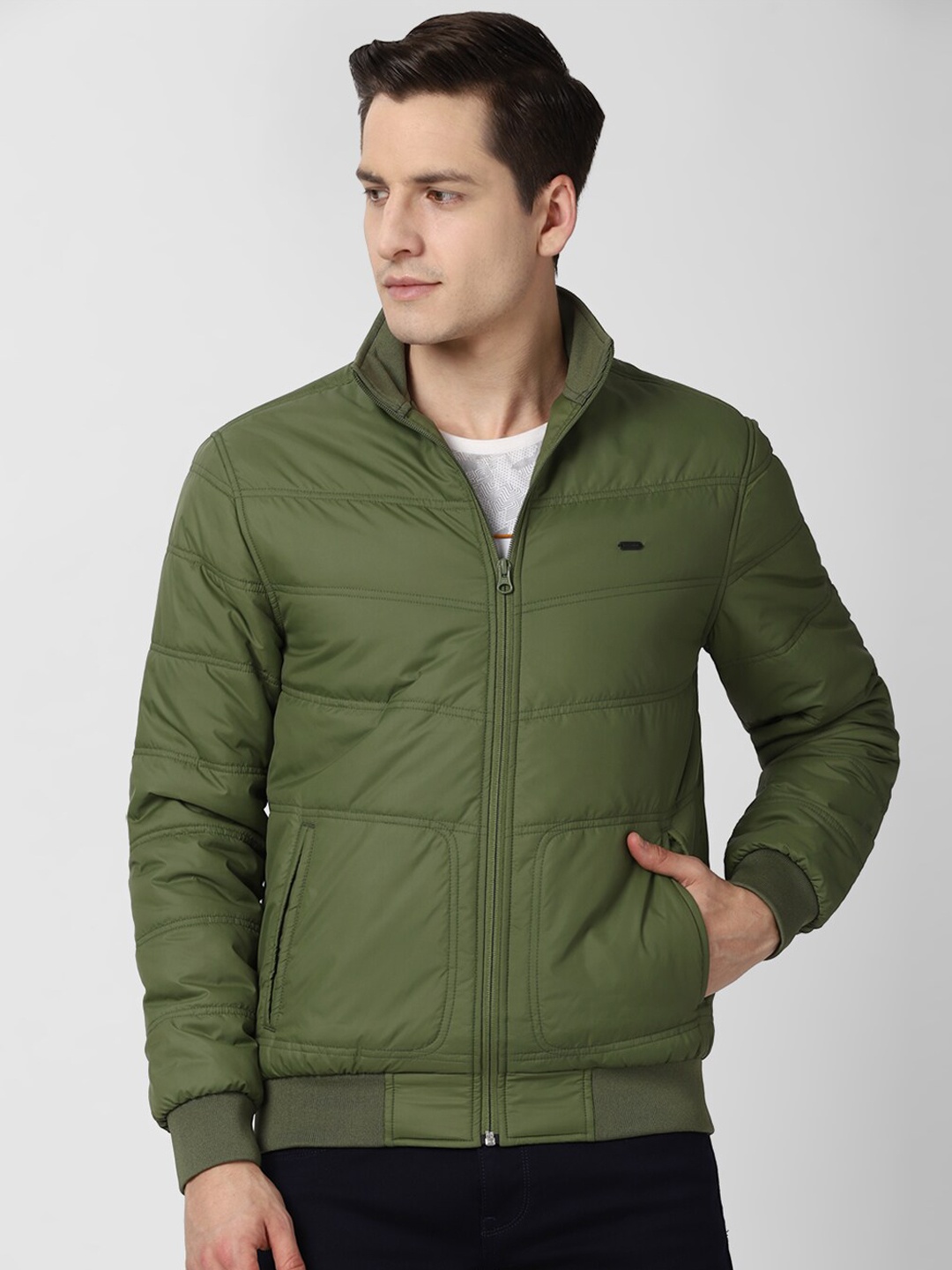 

Peter England Casuals Men Olive Green Padded Jacket