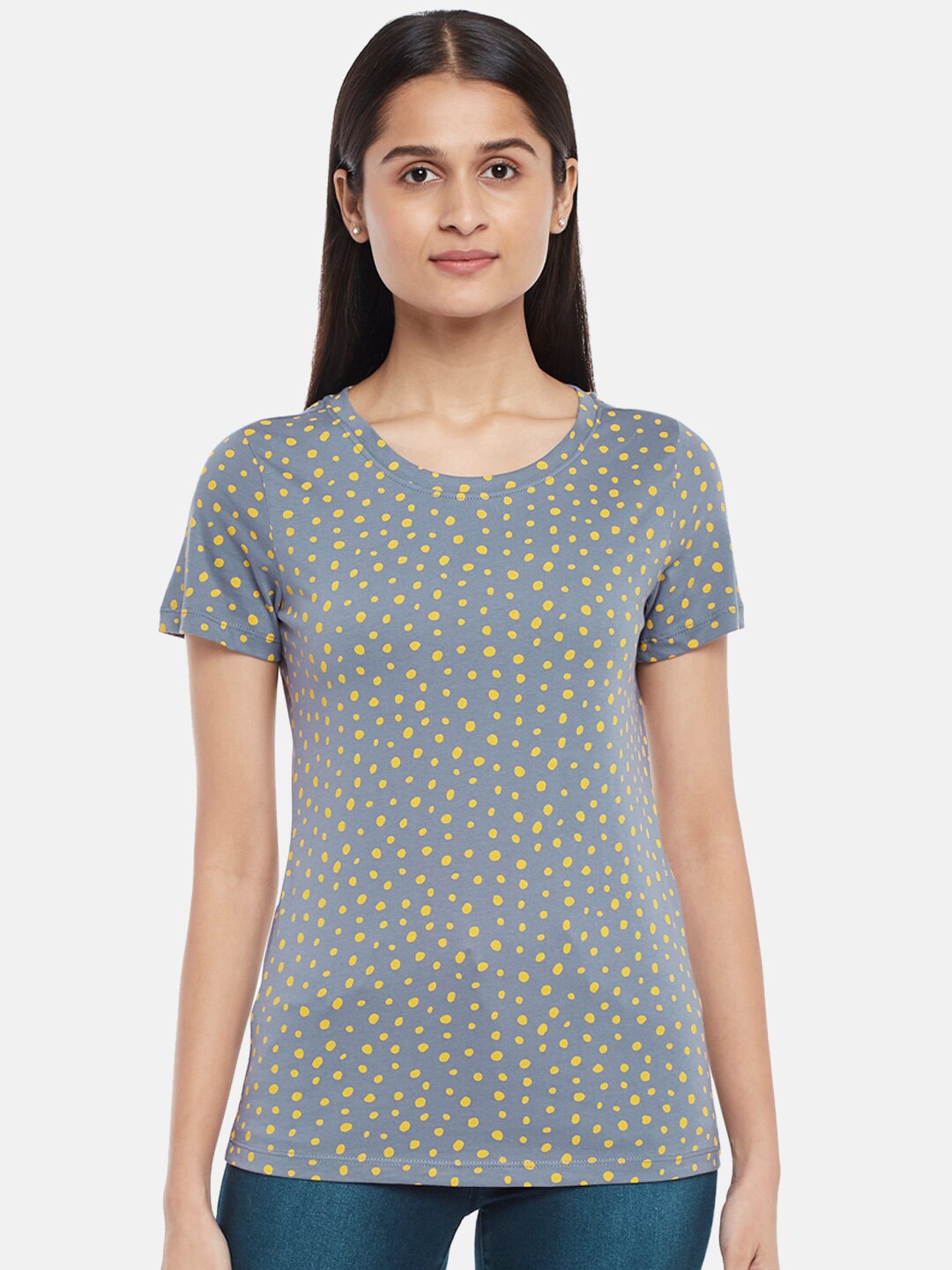 

Honey by Pantaloons Women Grey Printed T-shirt