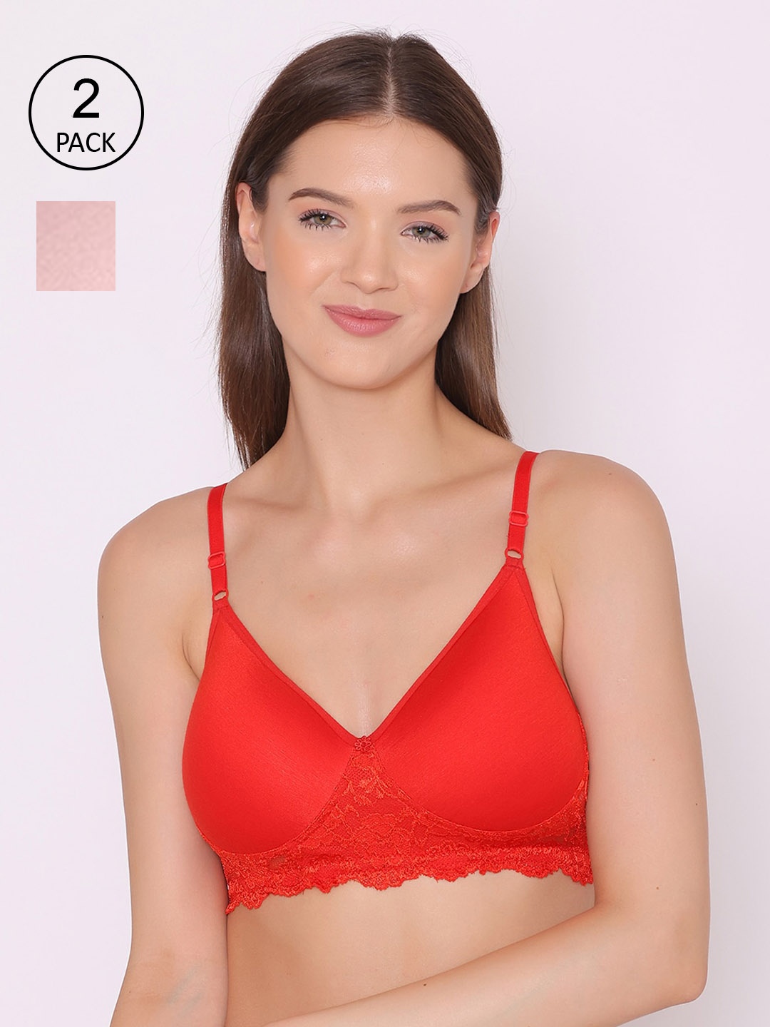 

ABELINO Women Red Bra