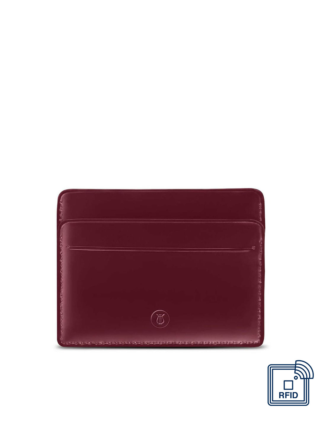 

Lapis Bard Men Pink Embroidered Leather Card Holder