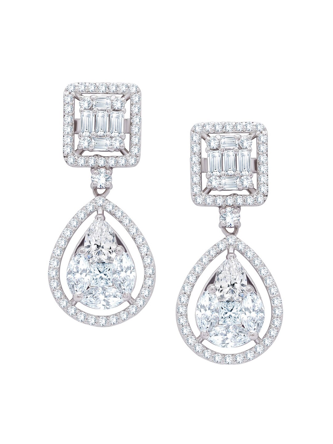

ANAYRA White Circular Drop Earrings