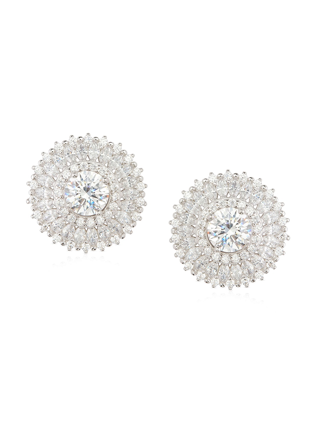 

ANAYRA White Circular Studs Earrings