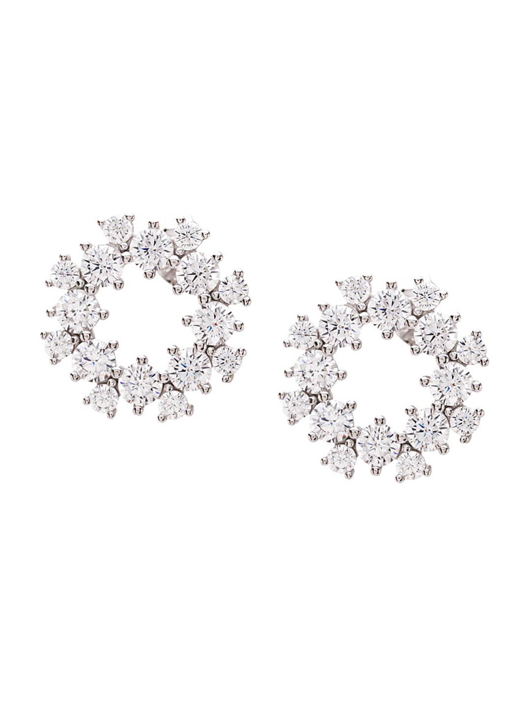 

ANAYRA White Circular Studs Earrings