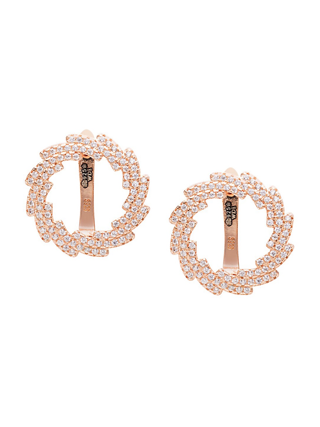 

ANAYRA White Circular Studs Earrings