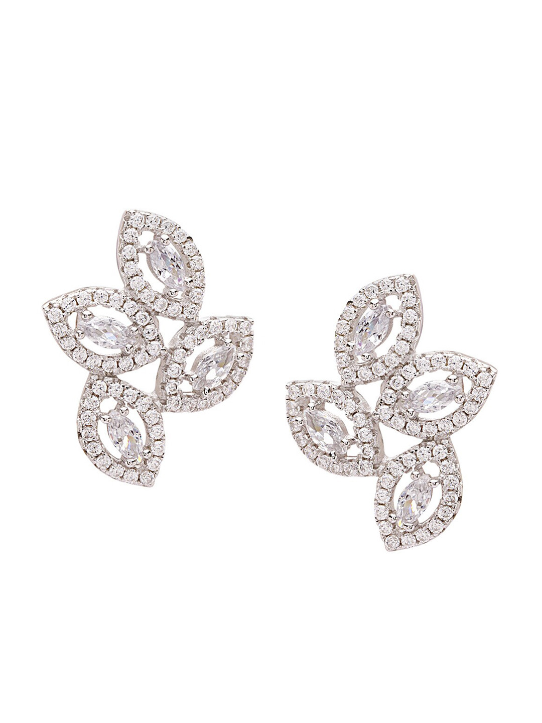 

ANAYRA White Circular Ear Cuff Earrings