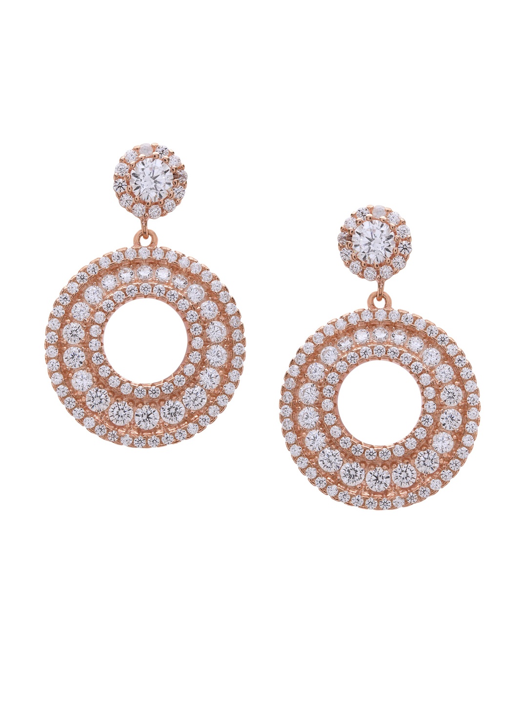 

ANAYRA White Circular Drop Earrings