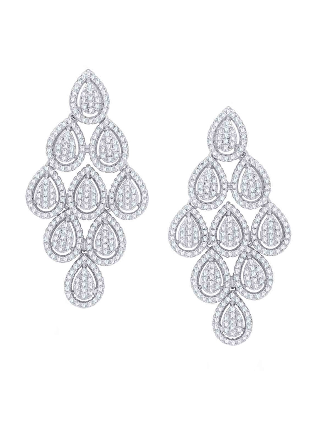 

ANAYRA White Circular Drop Earrings