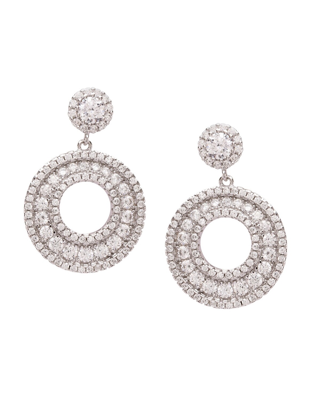 

ANAYRA White Circular Drop Earrings