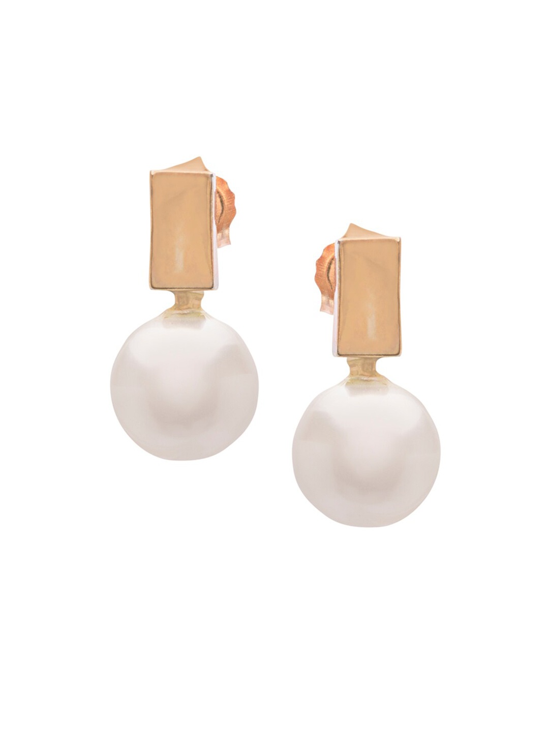 

ANAYRA White Circular Drop Earrings