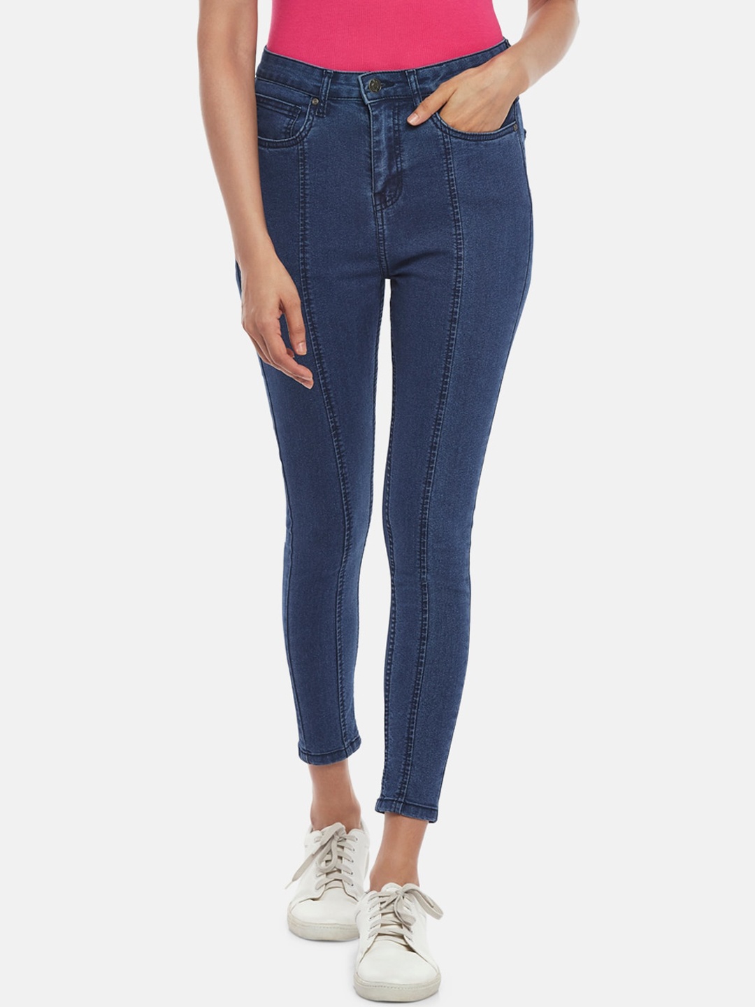 

People Women Navy Blue Skinny Fit Jeans