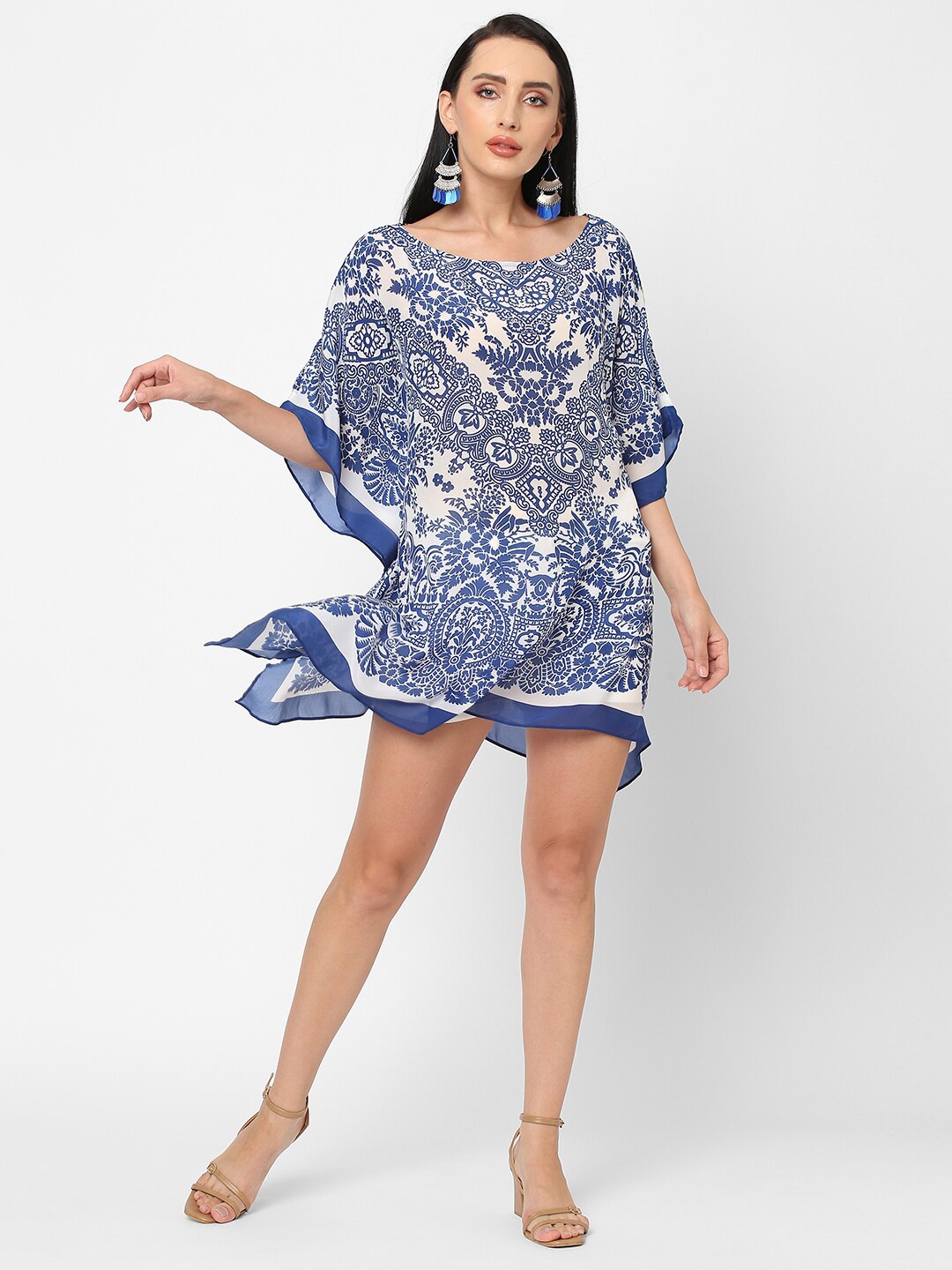 

Cloth Haus India Blue & mercury Floral Print Top