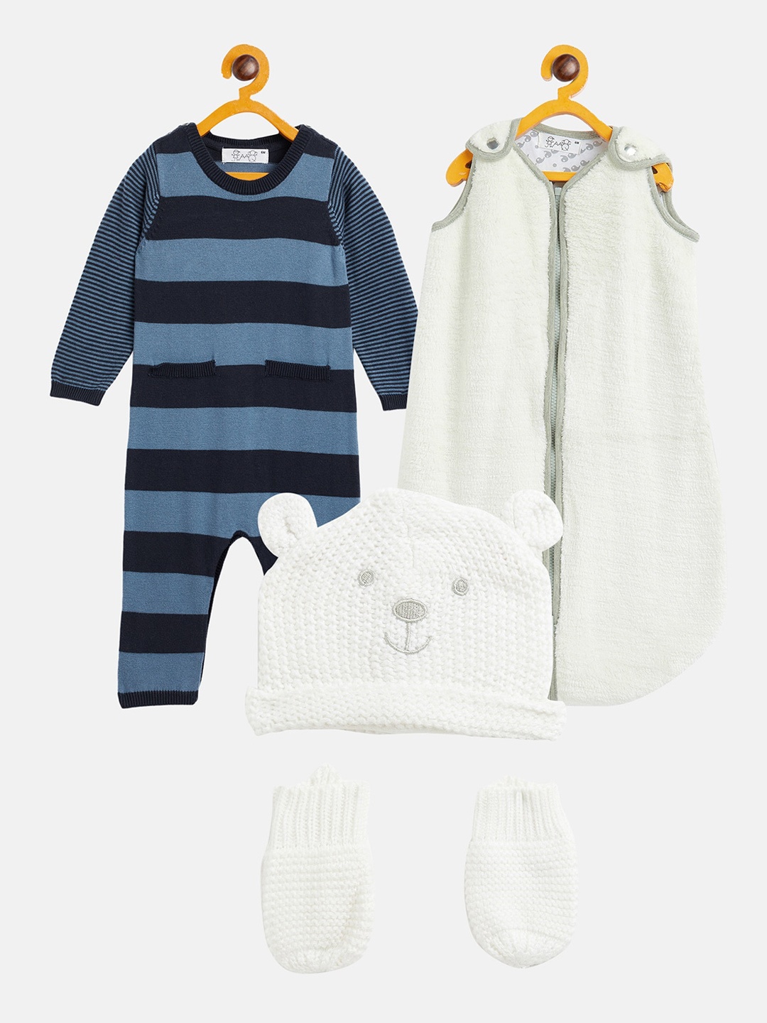 

JWAAQ Boys Pack of 4 Multicoloured Winter Baby Apparel Gift Set, Multi