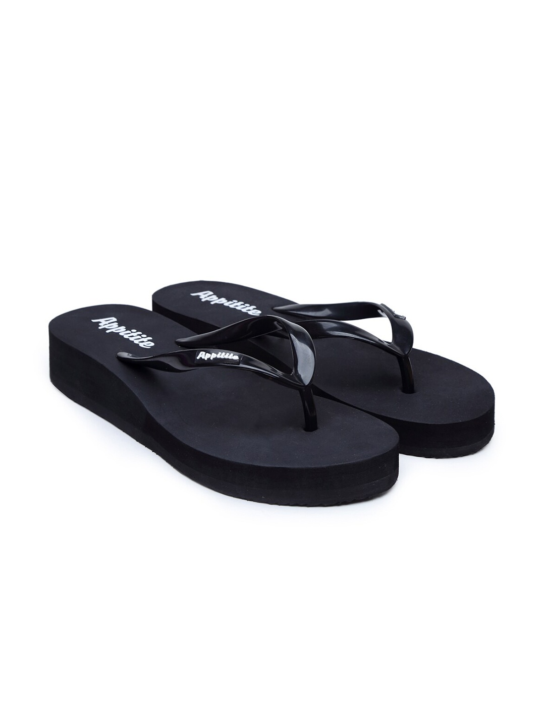 

APPITITE Women Black & White Printed Rubber Thong Flip-Flops