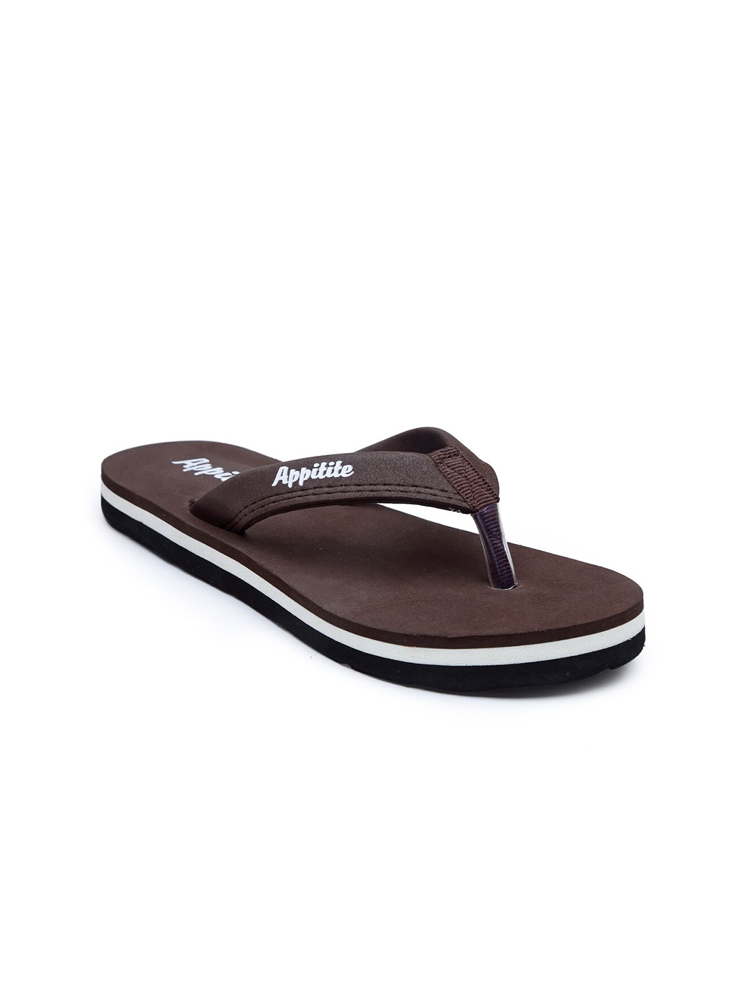 

APPITITE Women Brown & White Printed Rubber Thong Flip-Flops