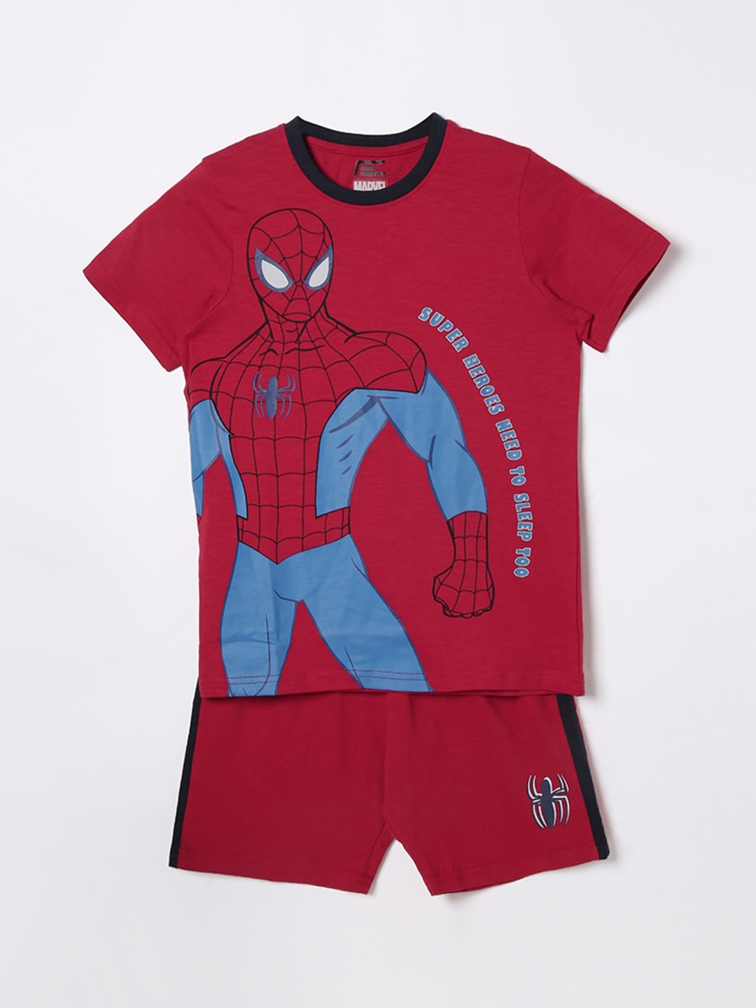 

Fame Forever by Lifestyle Boys Spider Print T-shirts With Shorts, Red