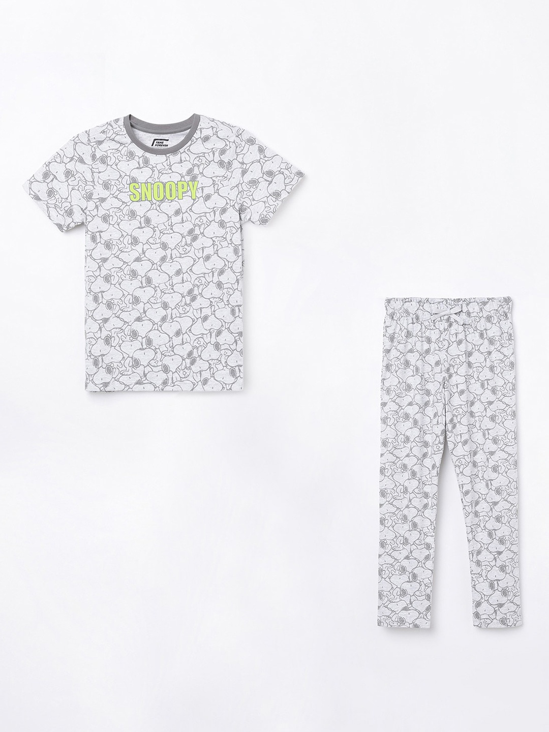 

Fame Forever by Lifestyle Boys Snoopy Printed Clothing Set, Grey