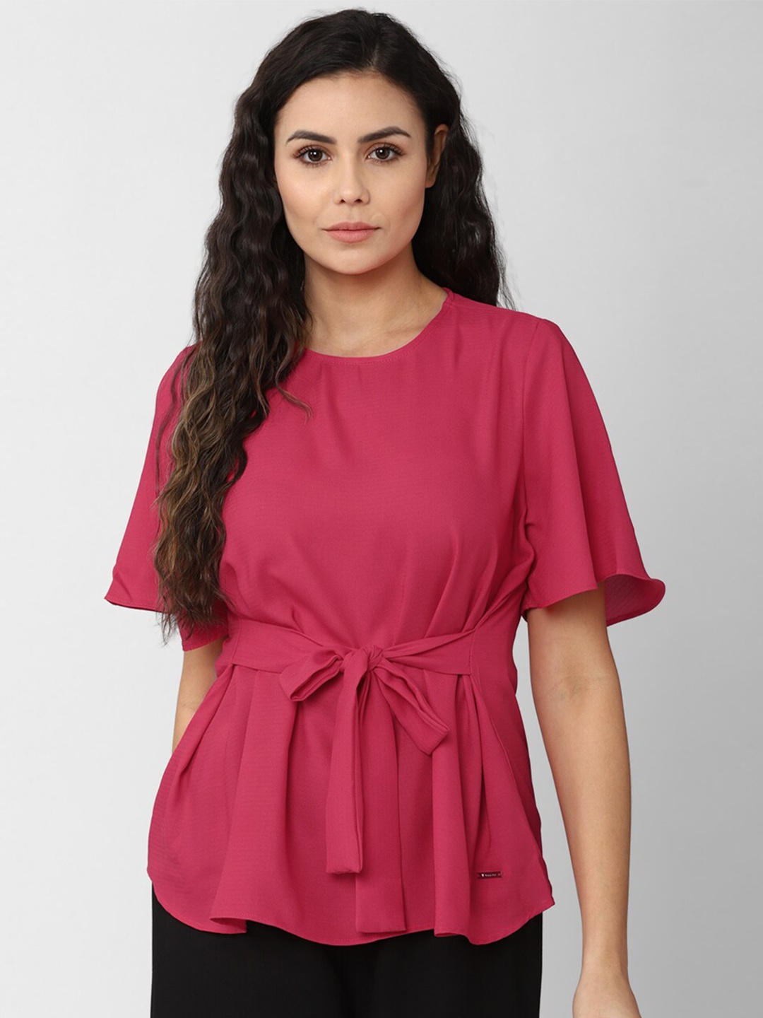 

Van Heusen Woman Pink & mulberry Cinched Waist Top