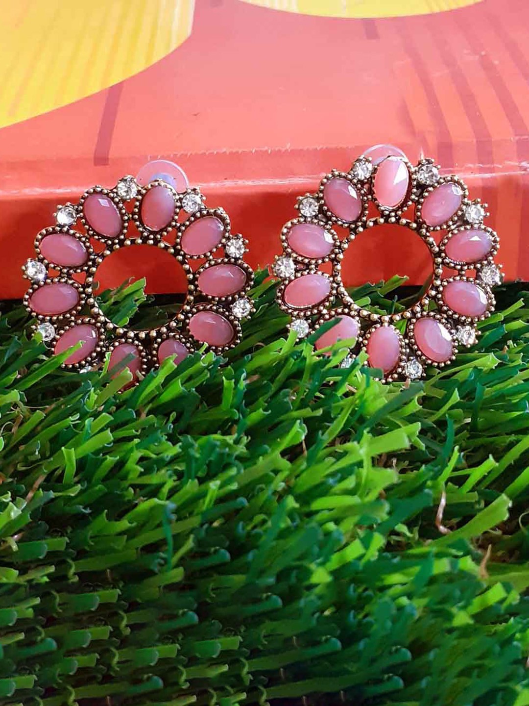 

RICH AND FAMOUS Multicoloured Contemporary Jhumkas Earrings, Multi