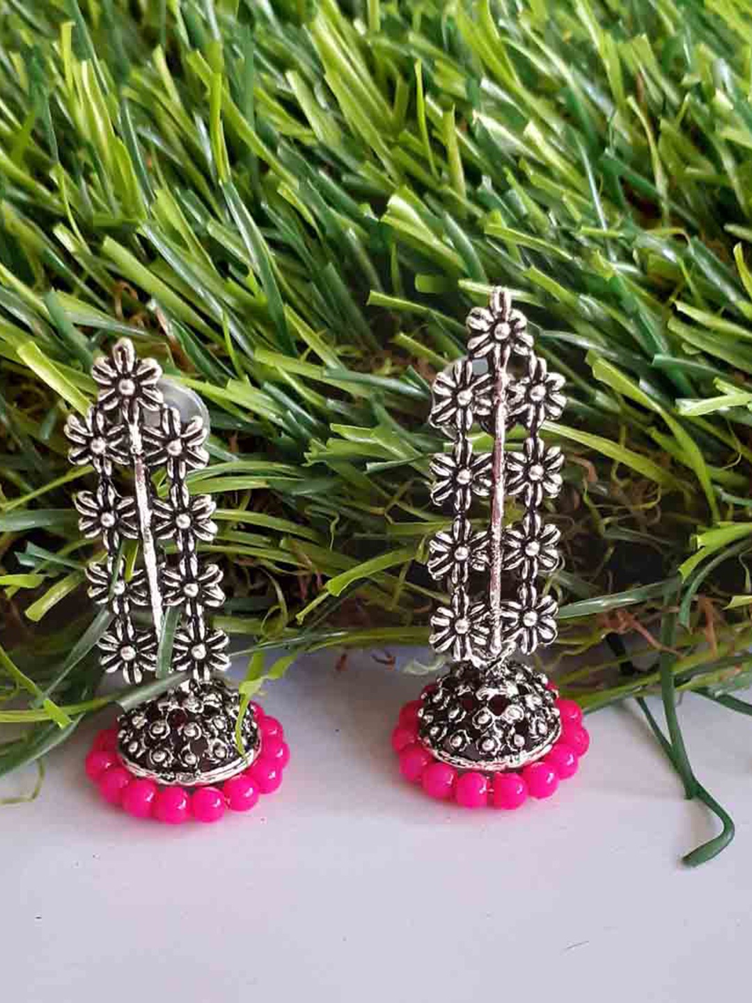 

RICH AND FAMOUS Pink Contemporary Hoop Earrings