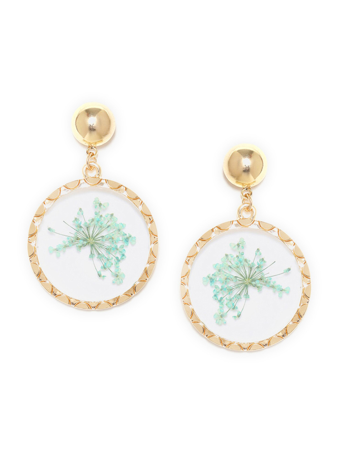 

W Blue Circular Drop Earrings