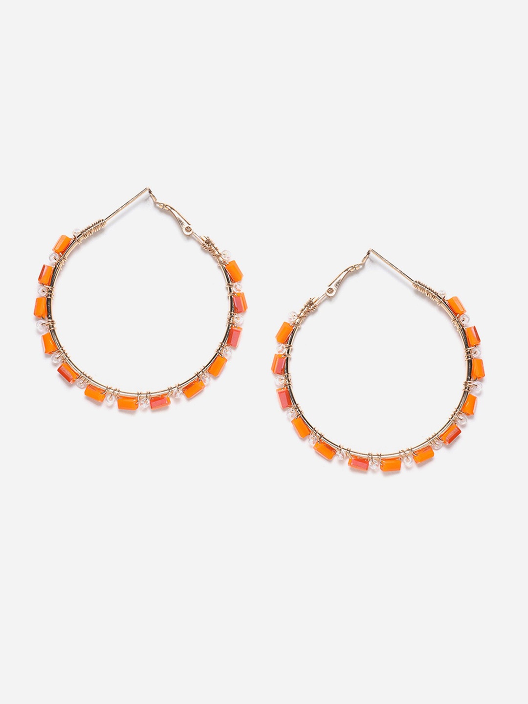 

W Orange Circular Hoop Earrings