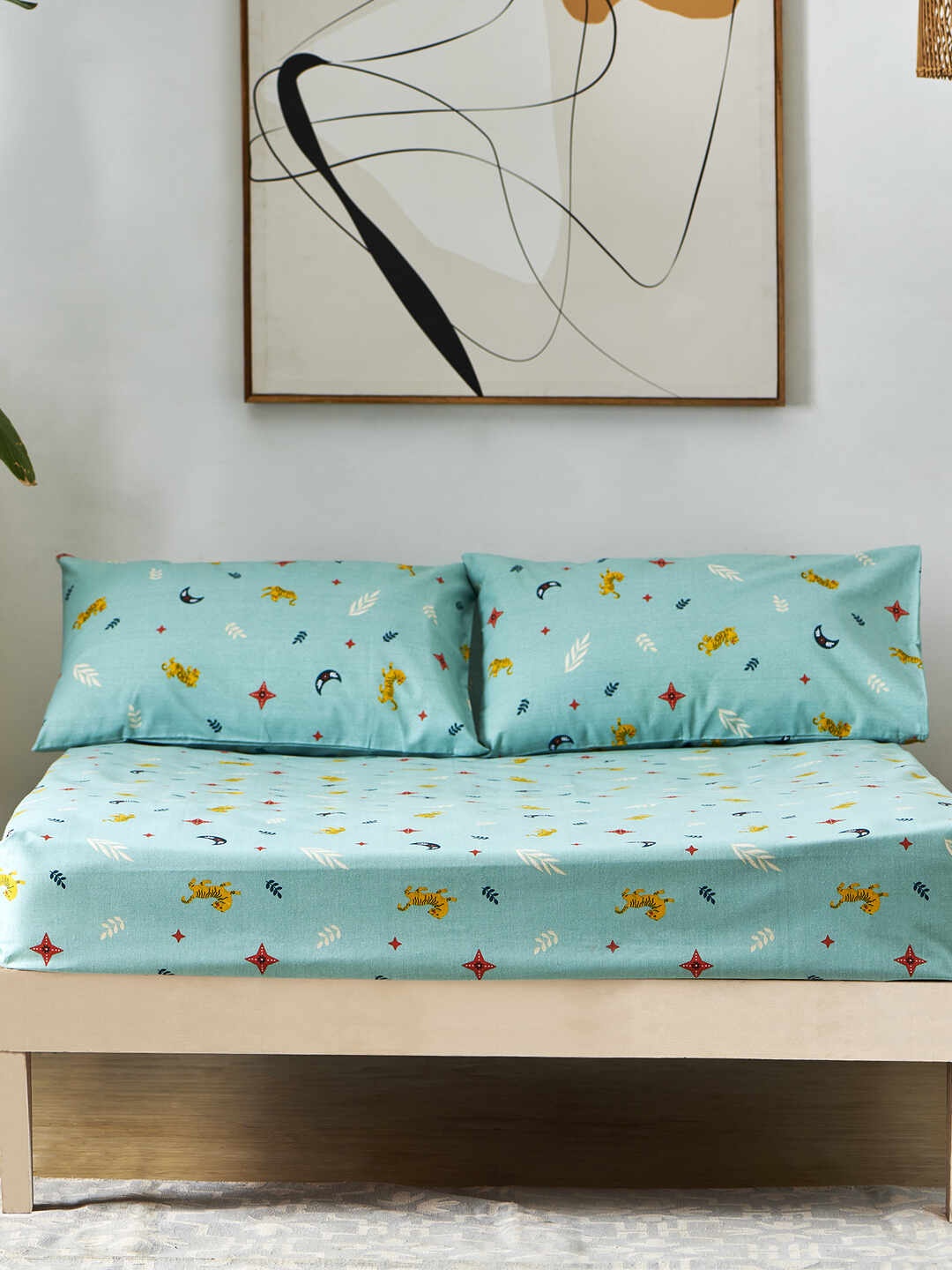 

Chumbak Unisex Blue Bedsheets
