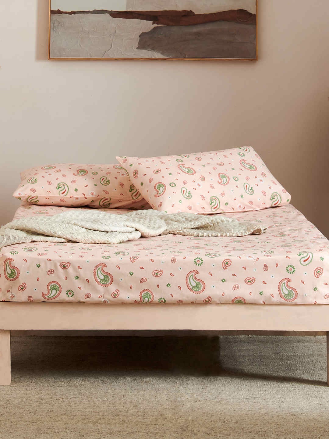 

Chumbak Unisex Peach Bedsheets