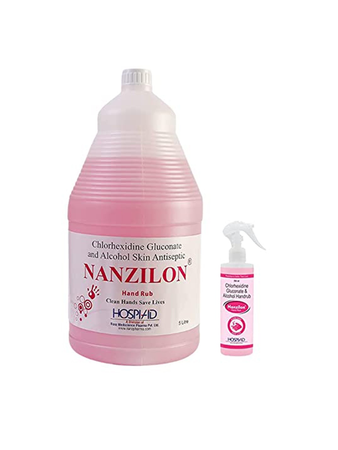 

Nanzilon Set Of 2 Advance Moisturizing Liquid Hand Sanitizer With 70% Alcohol - 5 Litres + 250 ml, Pink