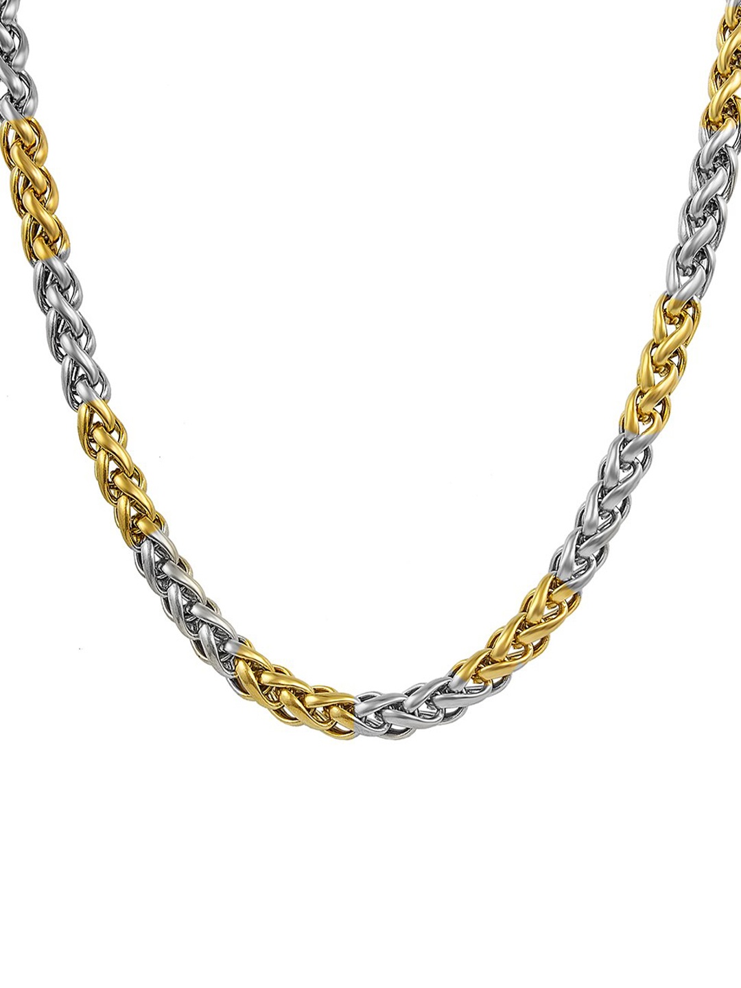 

NAKABH Men Gold-Toned & Silver-Toned Gold-Plated Handcrafted Chain