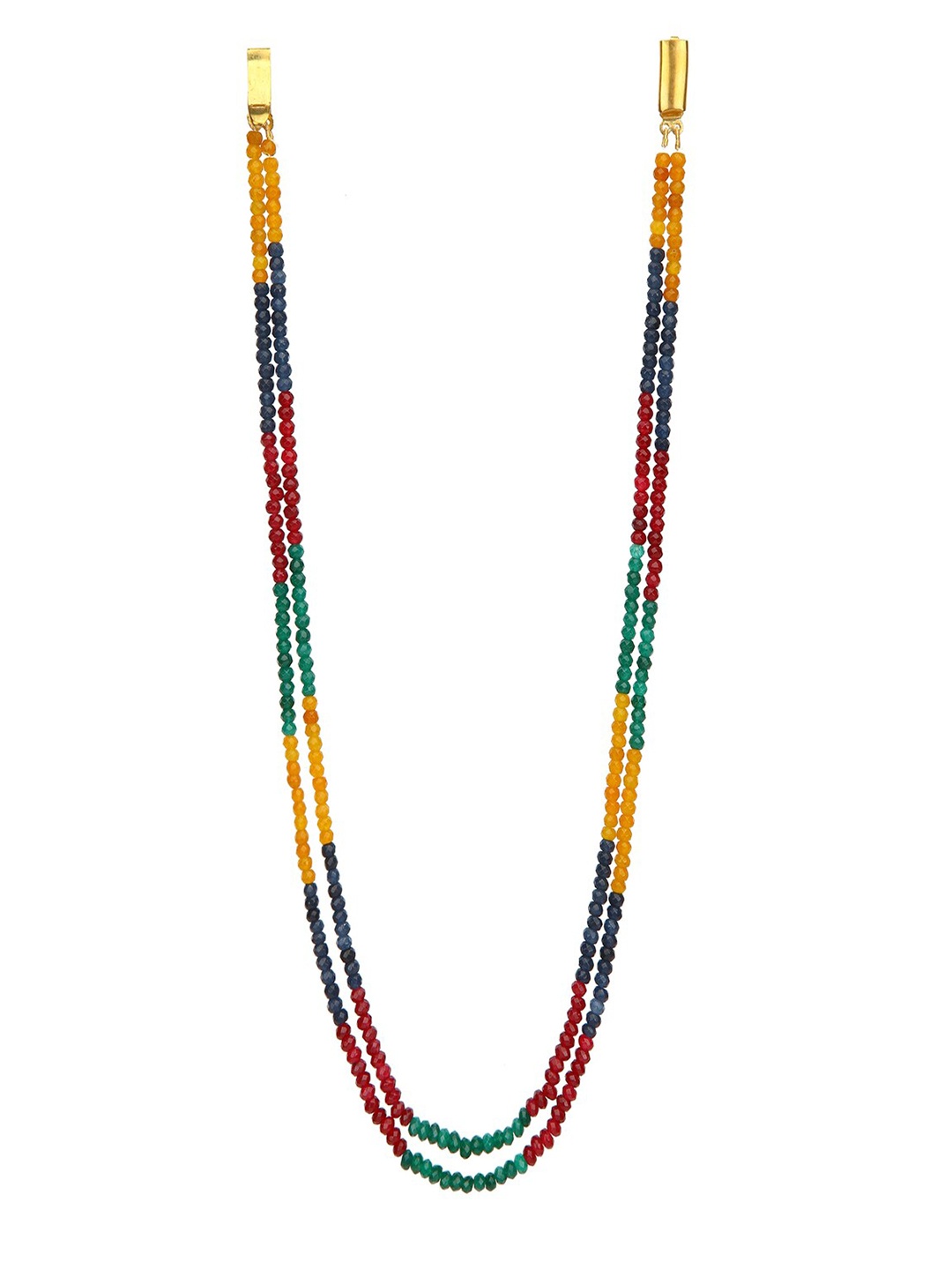 

Runjhun Gold-Toned & Green Brass Gold-Plated Necklace