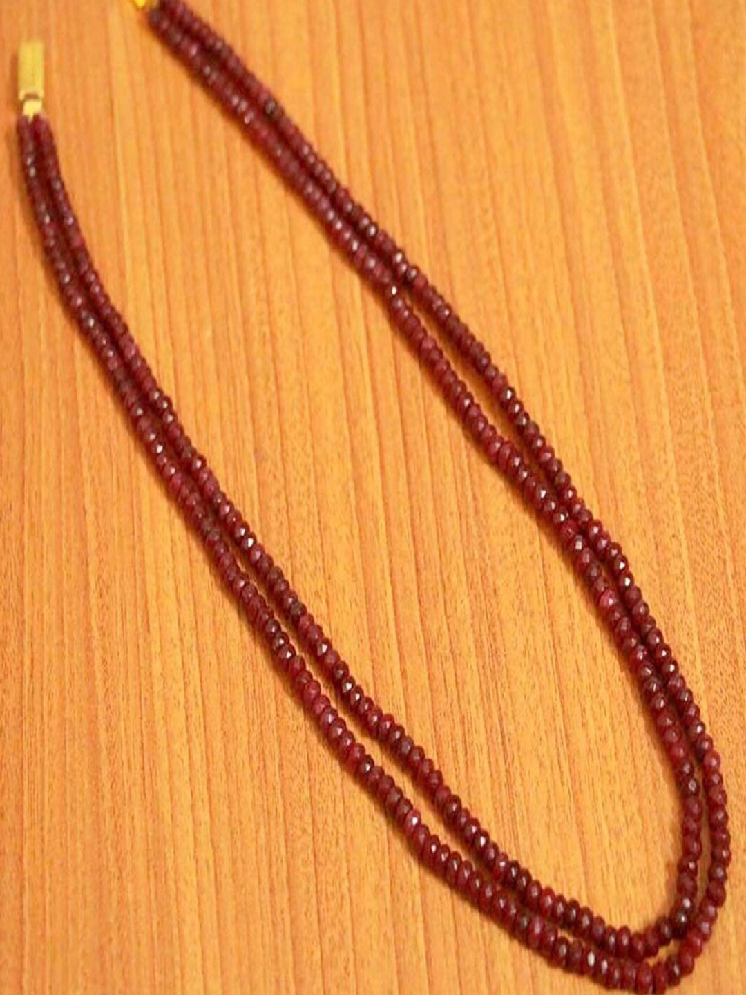 

Runjhun Gold-Toned & Maroon Brass Gold-Plated Necklace